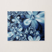 Elegant Cobalt Dark Blue Silky Flowers Legpuzzel (Horizontaal)