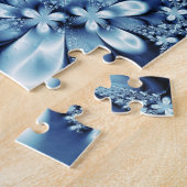 Elegant Cobalt Dark Blue Silky Flowers Legpuzzel (Zijkant)