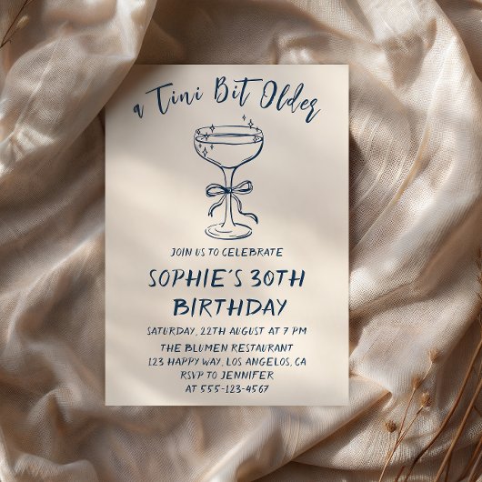 Elegant Cocktail A Tini Bit Older 30th Birthday Kaart