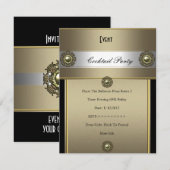 Elegant Cocktail Black Silver Bronze Kaart (Voorkant / Achterkant)