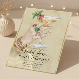 Elegant Cocktail Bridal Shower Invitation Art Kaart