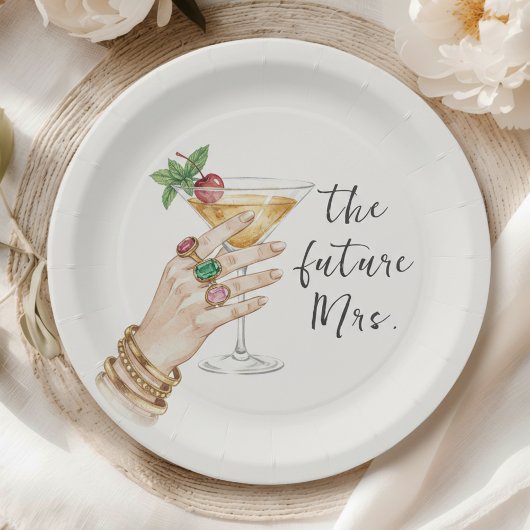 Elegant Cocktail Bridal Shower Papieren Bordje