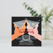 Elegant Cocktail Party Martinis Kaart (Staand voorkant)