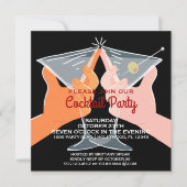 Elegant Cocktail Party Martinis Kaart (Voorkant)