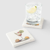 Elegant cocktailglas Onderzetter (Zijkant)