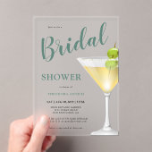 Elegant cocktailglas Vrijgezellenfeest bevroren Acryl Uitnodigingen (Insitu (Draagbaar))