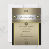 Elegant Cocktailparty Zwart Zilver Brons Kaart (Voorkant)