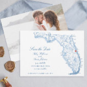 Elegant Cocoa Beach Florida Wedding Navy Kaart