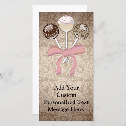 Elegant Cocoa Damask Cake Pop (Voorkant / Achterkant)