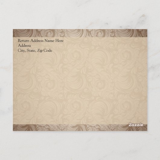 Elegant Cocoa Damask Cake Pop Briefkaart (Achterkant)