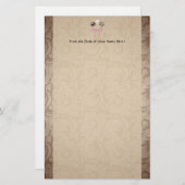 Elegant Cocoa Damask Cake Pop Briefpapier (Voorkant / Achterkant)