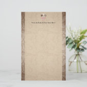 Elegant Cocoa Damask Cake Pop Briefpapier (Staand voorkant)