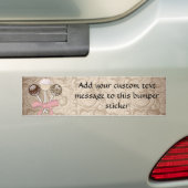 Elegant Cocoa Damask Cake Pop Bumpersticker (Op auto)