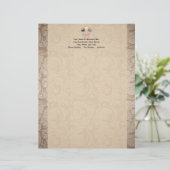 Elegant Cocoa Damask Cake Pop Custom Briefhoofd (Staand voorkant)