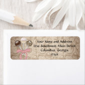 Elegant Cocoa Damask Cake Pop Etiket (Insitu)