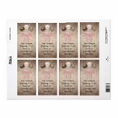 Elegant Cocoa Damask Cake Pop Etiket (Full Sheet)
