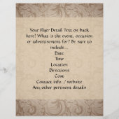Elegant Cocoa Damask Cake Pop Flyer (Achterkant)