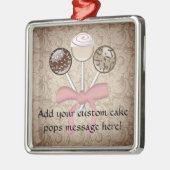 Elegant Cocoa Damask Cake Pop Metalen Ornament (Links)