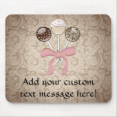 Elegant Cocoa Damask Cake Pop Muismat (Voorkant)