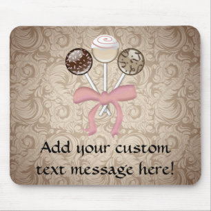 Elegant Cocoa Damask Cake Pop Muismat