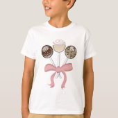 Elegant Cocoa Damask Cake Pop T-shirt (Voorkant)