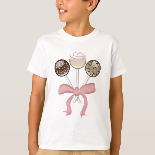Elegant Cocoa Damask Cake Pop T-shirt (Voorkant)
