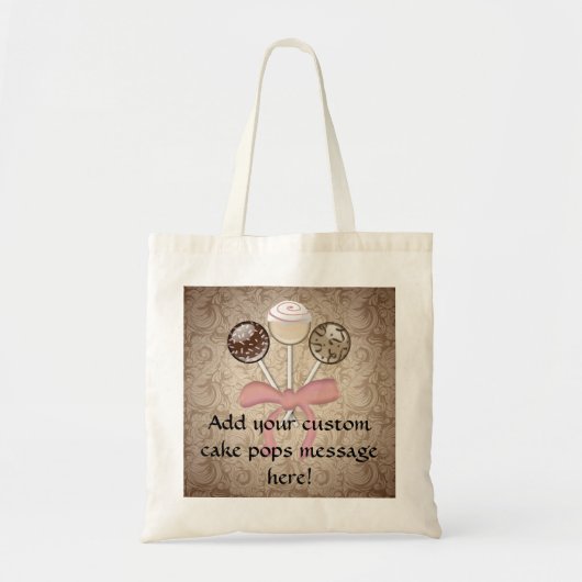 Elegant Cocoa Damask Cake Pop Tote Bag (Voorkant)