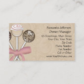 Elegant Cocoa Damask Cake Pop Visitekaartje (Achterkant)
