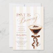 Elegant Coffe Bow Bridal Shower  Kaart (Voorkant)