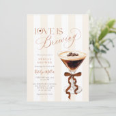 Elegant Coffe Bow Bridal Shower  Kaart (Staand voorkant)