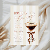Elegant Coffe Bow Bridal Shower  Kaart