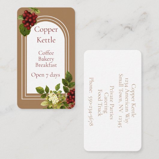 Elegant Coffee Bean Coffee Shop Visitekaartje (Voorkant / Achterkant)