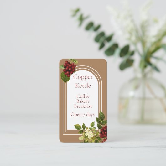 Elegant Coffee Bean Coffee Shop Visitekaartje (Staand voorkant)