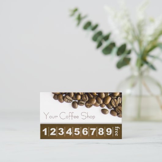 Elegant Coffee Beans Coffee Loyalty (Staand voorkant)