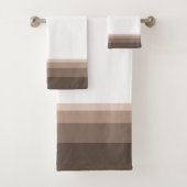 Elegant Coffee Brown Stripes Bad Handdoek (Insitu)