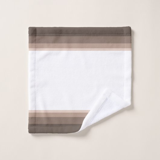 Elegant Coffee Brown Stripes Bad Handdoek (Wasdoekje)