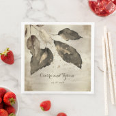 Elegant Coffee & Champagne Gold Splash Five Leaf Servet (Insitu)