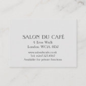 Elegant Coffee House Visitekaartje (Achterkant)