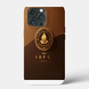 Elegant Coffee Seed Logo - Goudaccentontwerp iPhone 13 Pro Hoesje