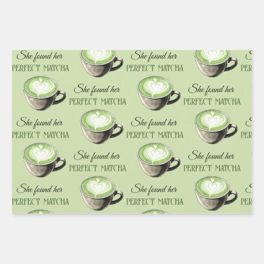 Elegant Coffee Thema Perfect Matcha Bruidsmeisje S Inpakpapier Vel (Voorkant)