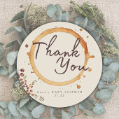 Elegant Coffee Theme Baby shower Ronde Sticker