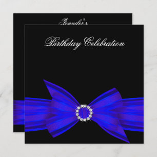 Elegant colbolt royal Blue Birthday Party Kaart