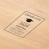 Elegant College Acryl Afstuderen Aankondiging (Laagn)