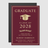 Elegant College Bourgogne Goud Afstuderen (Voorkant / Achterkant)