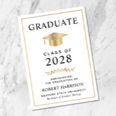 Elegant College Gold Afstuderen Aankondiging
