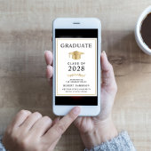 Elegant College Gold Afstuderen Aankondiging