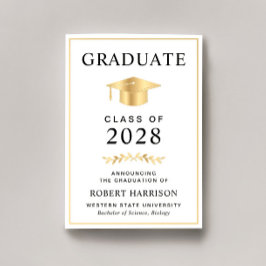 Elegant College Gold Afstuderen Aankondiging