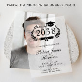 Elegant College Graduation Party Overlay Vellum Uitnodigingen
