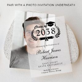 Elegant College Graduation Party Overlay Vellum Uitnodigingen