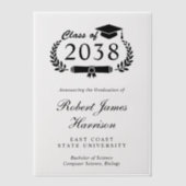 Elegant College Graduation Party Overlay Vellum Uitnodigingen (Voorkant)